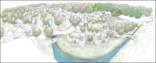 Cloughjordan An illustration of the Village, Cloughjordan, where some plots are still available. See www.thevillage.ie for further information, Image courtesy of Solearth