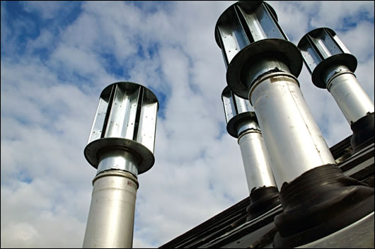 Designed passive ventilation with heat recovery, such as the Dwell-Vent system, seen here in Jay Stuart’s Easton Mews housing project, has great potential. The system combines (bottom of page) supply air windows and (above) a passive stack effect using wind-cowls Designed passive ventilation with heat recovery, such as the Dwell-Vent system, seen here in Jay Stuart’s Easton Mews housing project, has great potential. The system combines (bottom of page) supply air windows and (above) a passive stack effect using wind-cowls