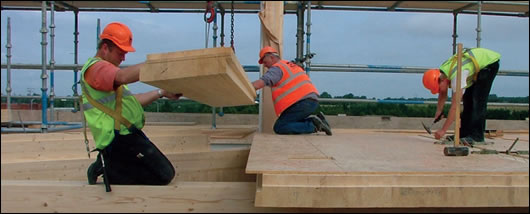 The building’s six storey structure is almost entirely timber The building’s six storey structure is almost entirely timber