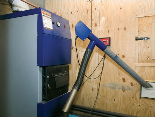 Futura Wood Pellet boiler A Futura wood pellet boiler, which has an output of 24 kilowatts, was also installed; so consideration had to be taken for storing the pellets which require a large dry space