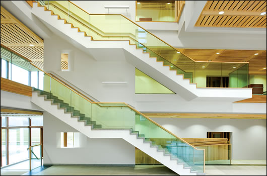 the three storey central atrium is an integral part of the building’s natural ventilation strategy the three storey central atrium is an integral part of the building’s natural ventilation strategy