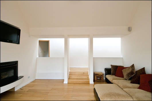 Vaulted ceilings in the bungalow provide a sense of space Vaulted ceilings in the bungalow provide a sense of space