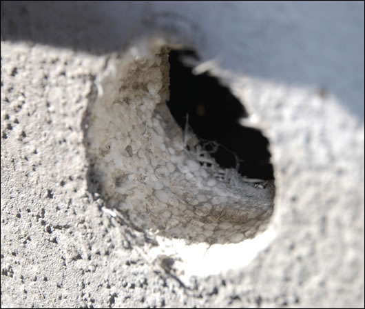 In January Aerobord removed (middle and bottom) and tested samples of the original insulation, which indicated that the thermal conductivity of the insulation is the same now as it was when first fitted. In January Aerobord removed (middle and bottom) and tested samples of the original insulation, which indicated that the thermal conductivity of the insulation is the same now as it was when first fitted.