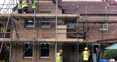 Exterior insulation underway at NBT's Bicester project